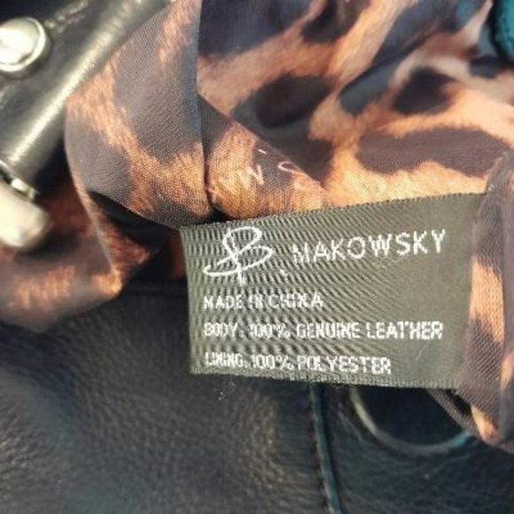 B Makowsky Black Leather Shoulder Bag - Picture 8 of 9